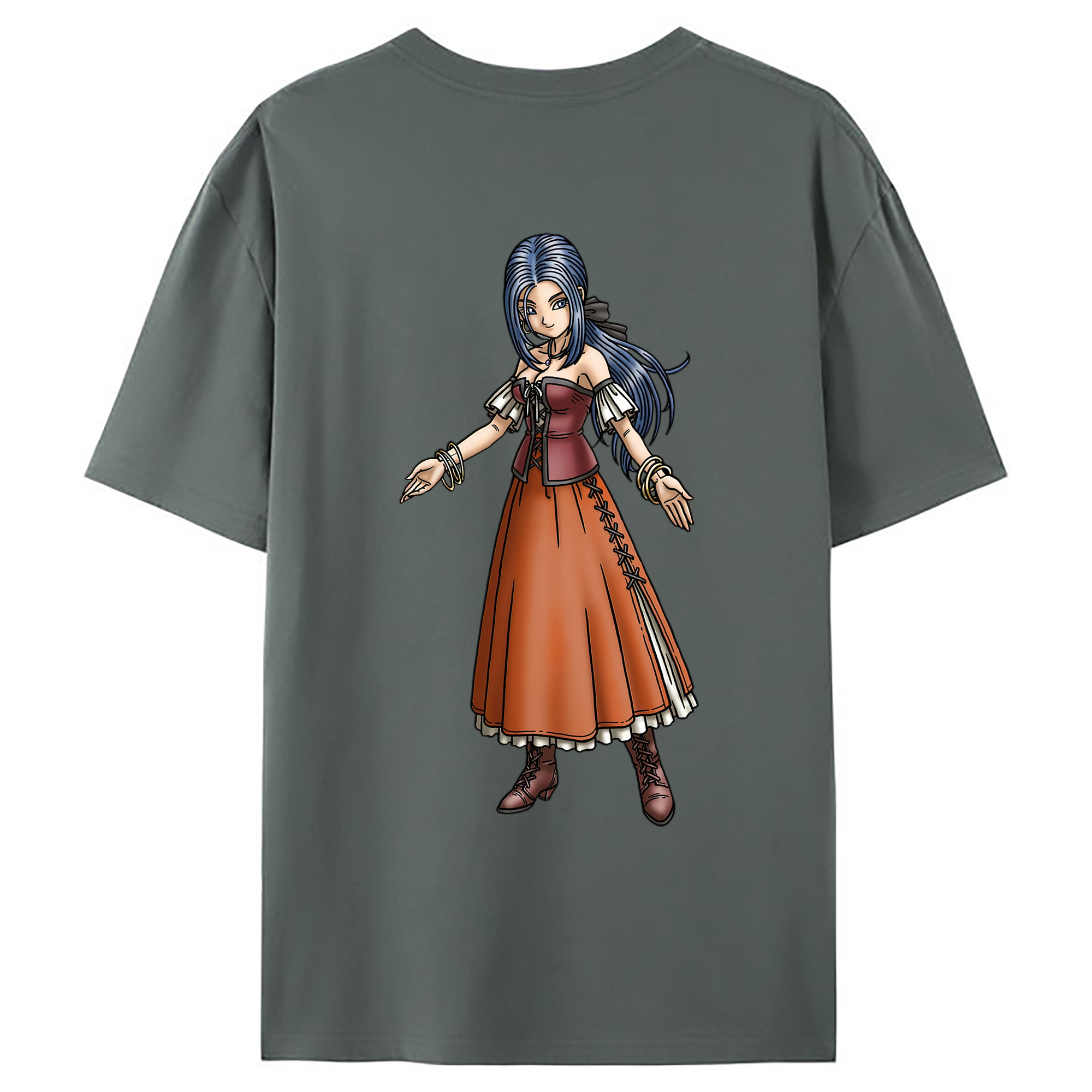 （画像用） ドラゴンクエスト Doragon Kuesuto Dragon Quest 綿100％ メンズ半袖Tシャツ（バックプリント） 通気性
